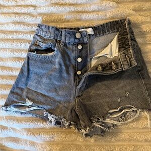 Zara button fly Jean shorts